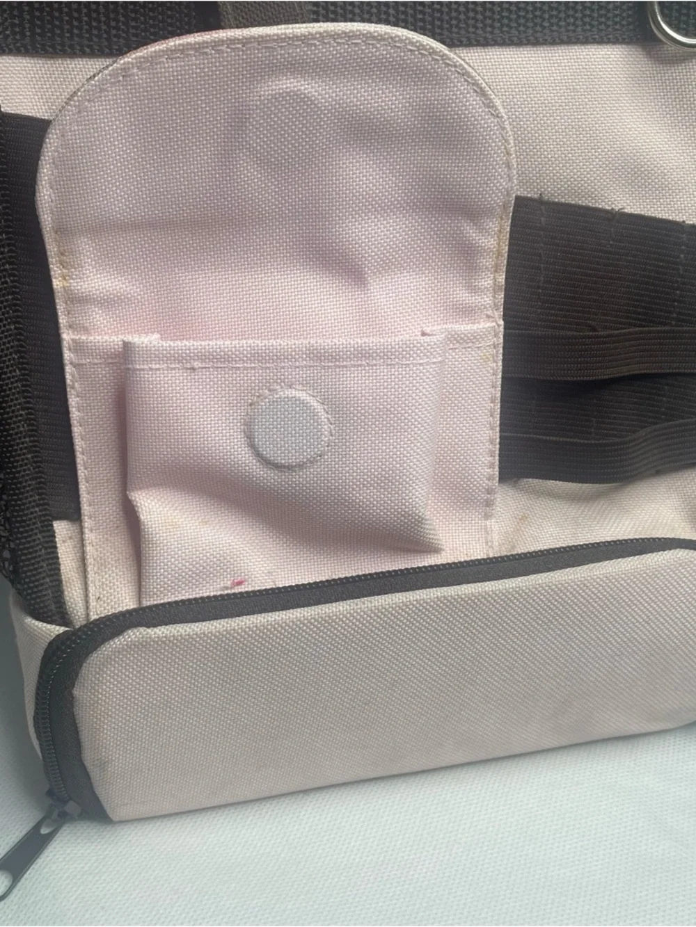 Original Tote-Ally Cool On The Go Craft Tote Tray Multi-Pockets Clip Pink/Brown